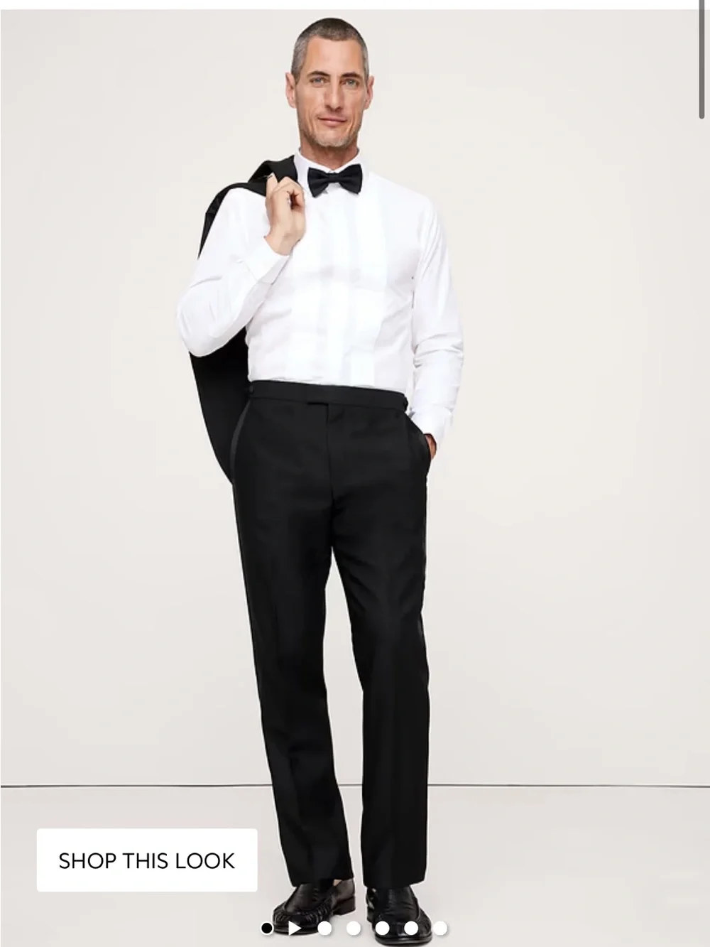 NWT Banana Republic Black Men's SLIM ITALIAN BARATHEA TUXEDO PANT